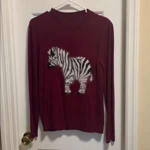 Zebra burgundy sweater, size M